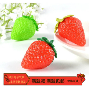 仿真红色水果pvc小草莓模型橱窗展示可爱装饰品儿童过家家玩道具