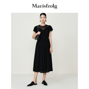 【新能量黑裙】玛丝菲尔连衣裙夏季新款黑色欧式宫廷复古风晚礼服