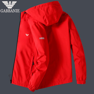 奇 阿玛尼亚外套春秋冬季红本命年红色休闲男士风衣薄款运动夹克