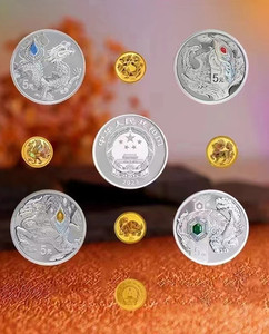 全款现货中国金币2023年中华传统瑞兽金银币 龙凤麒麟神兽2克金银