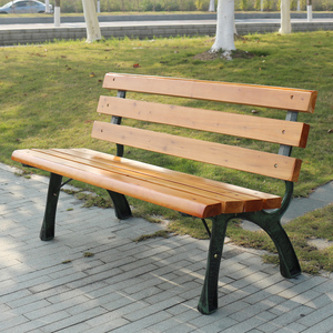 公园椅户外长椅子铁艺实木桌椅组合花园广场庭院公共场所休闲长椅