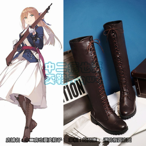 少女前线cos鞋 春田步枪M1903战斗风cosplay棕色系带长靴