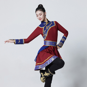 蒙古舞蹈表演服女新款少数民族成人艺考舞台演出服装蒙族舞练功服