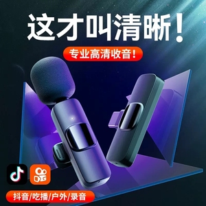 Remax/睿量 K02无线麦克风领夹式直播收音抖音视频K歌手机小话筒