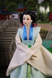 OB obitsu中胸可儿27CM娃女装古风古装娃衣1/6娃衣纱裙小绿衣