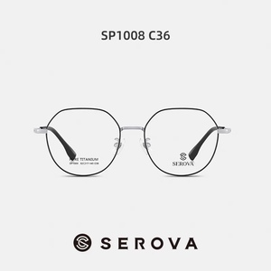 施洛华SP1008钛架超轻不规则眼镜框近视眼镜防蓝光配度数中性