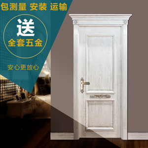 木门室内门实木门白色开放漆做旧雕花描金套装门卧室门实木欧式