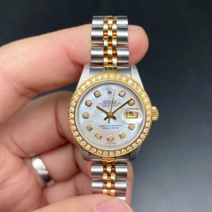 【众奢行二手】ROLEX劳力士日志型间金母贝面自动机械女表69173g