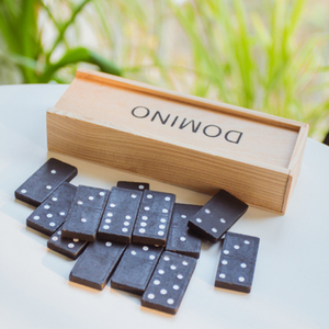 木制盒装多米诺骨牌黑色积木质桌游益智玩具桌面游戏包邮送礼物
