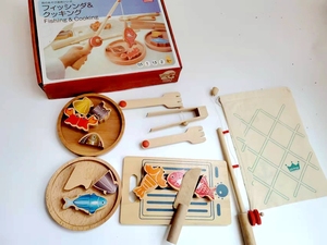 外单日本儿童多功能钓鱼切切乐烹调玩具幼儿园早教幼教高档教具