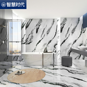 广东佛山熊猫白瓷砖奢石大理石地砖600x1200客厅地板砖卫生间墙砖