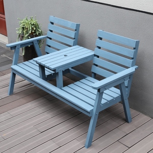 室外简约花园庭院桌椅现代木质公园椅实木双人靠背休闲椅户外长椅