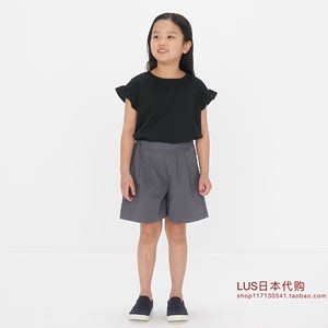 日本代购 MUJI 无印良品 儿童 幼儿 女童 抽褶 裙裤 短裤