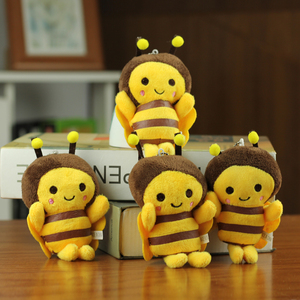 迷你小蜜蜂毛绒玩具黄蜂公仔钥匙扣蜜蜂挂件爪机娃娃黄色蜜蜂玩偶