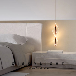 新款现代简约卧室床头小吊灯导光艺术创意设计玄关过道复式楼梯灯