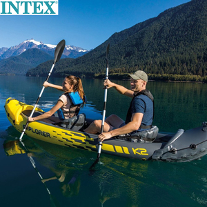 正品INTEX探险者二人充气船两人充气艇橡皮划艇2人冲锋独木舟加厚