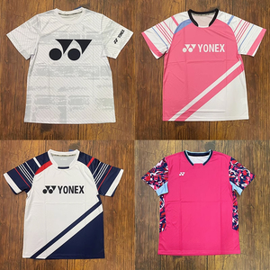 YONEX/尤尼克斯羽毛球服大赛服制粉色速干大码球服男女运动球衣