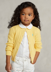 JJ美国代购Polo Ralph Lauren女童大小童四色麻花针织开衫 411539