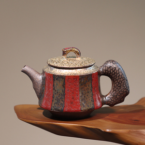 台湾陶艺名师 许旭伦 手作茶壶 金箔鼠牛 纯手工创意功夫茶泡茶壶