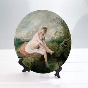 卢浮宫名画人物系列艺术陶瓷盘子客厅酒店样板房装饰挂盘墙饰摆件