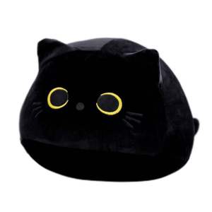 亚马逊热卖可爱黑猫抱枕 卡通毛绒玩具软体公仔 睡觉床上玩偶