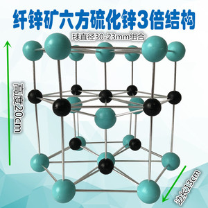 六方ZnS-硫化锌三倍结构-纤锌矿模型-硫化锌模型型号：JG-79