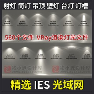 G203 VRay光域网IES灯光Max/SketchUp/VRay光源文件室内设计渲染