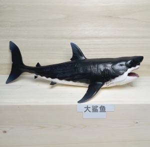 实心大鲨鱼海洋动物模型嘴巴会动儿童玩具仿真海洋动物大白鲨鲨鱼