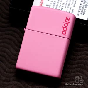 正版ZIPPO打火机 粉红zippo标志 粉色哑漆商标238ZL 防风经典芝宝