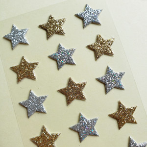 金色星星 贴纸 立体星星贴画 儿童奖励贴纸星星 金色 银色星星