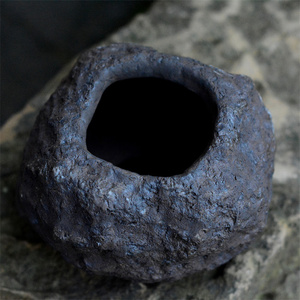 原创牛耳陶瓷中国风高透气快吸水异型陨石系列块根多肉花盆