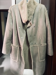 女装鹿皮绒大衣，藕粉色，均码，120斤内都可以穿