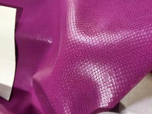 日本兵库紫色蛇纹牛皮 鞋子 手帐本 表带 手工包包专用皮料，