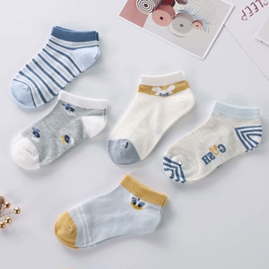 十双装六指鼠童袜儿童袜子春夏季薄棉船袜男童女童短袜宝宝透气网