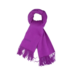 VERSACE范思哲迷宫格logo山羊绒紫色厚围巾