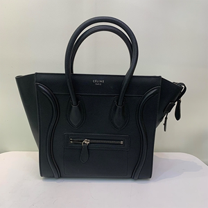 一元起拍158【98新】Celine/瑟琳笑脸包黑色牛皮女款手提包正品