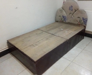 实木床带箱体储物床单人组装式简约收纳多功能储物床小户型单人床