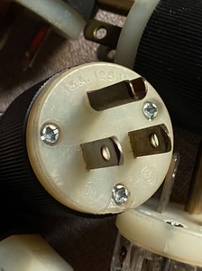原装二手HUBBELL荷宝插头美标电源线用纯铜电源头 HBL