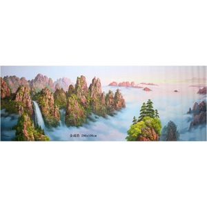 2.9米金成浩《金刚山日出》朝鲜画拍卖写实风景画
