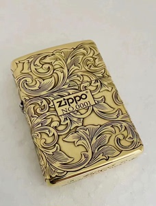 Zippo/之宝Zippo纯铜盔甲富贵唐草花， 厚度为普通机