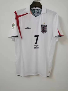 经典复古 2006世界杯英格兰球衣 7号 贝克汉姆足球服