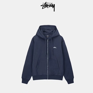 stussy 拉链卫衣 L码 藏蓝 正品