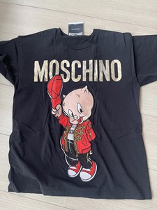 正品Moschino刺绣烫金猪猪短袖T恤