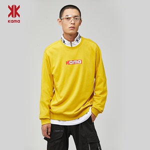KAMA卡玛  秋季新款男士卫衣 芥黄色 XL  试穿不超过