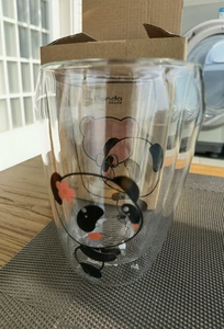 #杯 熊猫屋双层玻璃杯 -20℃～150℃ 距离产生美 全新