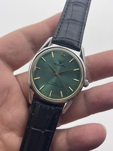 老上海钻石牌手表手动上链机械表复古小绿表简约超薄皮带男士库存