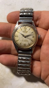 古董瑞士产百年灵手表 全钢男款 原装三针及表把自产17钻防震