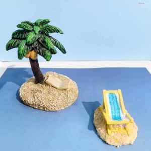 椰子树沙滩躺椅微景观造景小摆件树脂帆船酒店多肉花盆装饰夏威夷