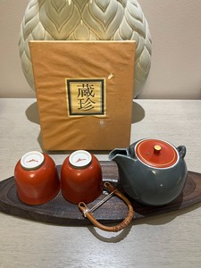 日本藏珍窑 稀有款 茶具套一壶两杯，杯子尺寸7厘米×6.5厘