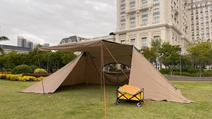 双峰帐篷，超大帐篷尺寸6X7，可以露营聚会，过夜睡觉。可以同